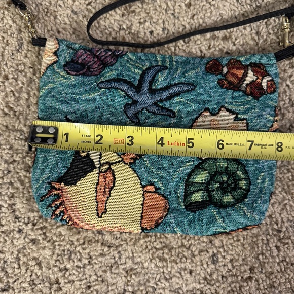 Handcrafted Tapestry Ocean Fish Two Zipper Purse - Picture 9 of 11